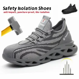 Boots Isolation Safety Shoes Industrial EU Steel Head Cap Sports Boots Running Antismash Stabproof Mechanic Hiking Safety Sneakers