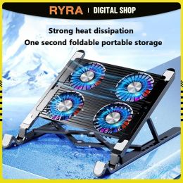 Stand RYRA Gaming PC Laptop Cooler 2/4 Silent Fan Folding Laptop Cooling Pad Support Portable Height Adjustable Stand For 1117.3 Inch