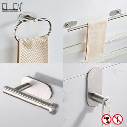 Bathroom Hardware Set Brushed Gold Robe Hook Towel Bar Toilet Paper Holder Bath Bathroom Accessories EL1001G