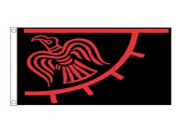 Viking Raven Flag Black And Red Flag 3x5 FT Firefighter Banner 90x150cm Festival Gift 100D Polyester Indoor Outdoor Printed Flag4253724