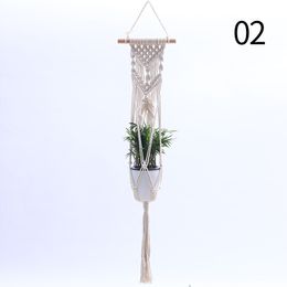 Simple Macrame Plant Hanger Flower /Pot Hanger For Wall Decor Courtyard Garden Hanging Planter Hanging Basket