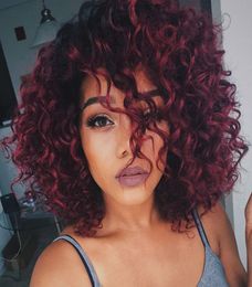 1B99J Deep Wave Bundles With Lace Closure Ombre Hair Extensions Brazilian Dark Red Two Tone Coloured Human Hair Weave Wefts 4x4 Cl5212806