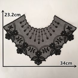 New arrive Black Organza Lace Collar Embroidery Applique Lace Trimming For Sewing DIY Lace Fabric Dresses Accessories Supplies