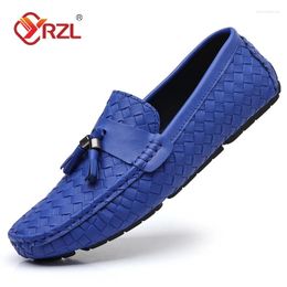 Casual Shoes YRZL Leather Loafers Mens Driving Slip On Men High Quality Comfortable Big Size Man Classic