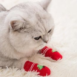 50Sets Christmas Dog Socks Non-slip Knitted Pet Socks for Small Dog Cat Warm Socks Pet Products