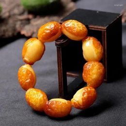 Charm Bracelets Original Mine Genuine Honey Wax Bracelet Stone With Half Skin Amber Buddha Bead Men's And Women's