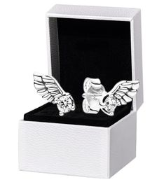 925 Sterling Silver Angel Wing Stud Earrings Original box set for Women CZ diamond Party Jewelry Earring set9493130