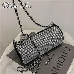 Evening Bags Women Shoulder Purse Diamond Bling Small Handbags And Cylinder Metal Chain Crossbody For 2021 Hand307n