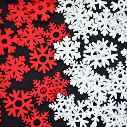 50pcs/lot 35mm Christmas Snowflakes Decorations Wooden Ornaments Christmas Tree DIY Crafts Fake Snow Winter Decorations for Home