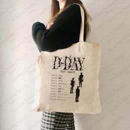 Shopping Bags Agust D Pattern Shoulder World Tour Tote Bag Casual Canvas Music Lover Luggage