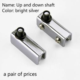 Silver Glass Hinge Hardware Fittings Door Upper and Lower Glass Clamp Up and Down Shaft Glass Hinge Free Opening Hinge