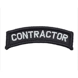 CONTRACTOR Black White Tactical Funny Applique Fastener Hook and Loop Patch for Tactical Vest Uniforms 2.5x7cm