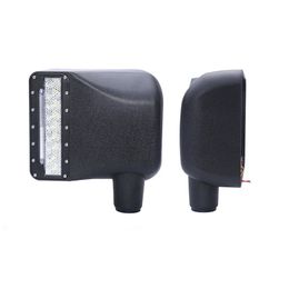 Side View Mirrors Housing with White DRL Amber LED Turn Signal Lights for Jeep Wrangler JK JKU