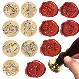 Retro Wax Seal Stamp Replace Copper Head Rose Crown Tree Envelope Sealing Hobby Tool DIY Sealing Wax wedding Decor Chrismas gift