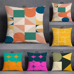 Pillow Semicircle Combination Series Pattern Decorative Pillowcase Square Home Office Decoration (45cm 45cm)