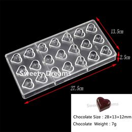 Valentine's Day Love Heart Shape Polycarbonate Chocolate Mould Cake Sweets Baking Candy Mould Confectionery Tool Bakeware Dish