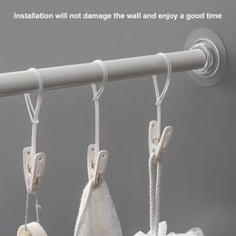 4 PCS Bracket Transparent paste rod Punch-free Hanging Pole Support Rack Curtain Rod Fixed Bracket Towel Rod