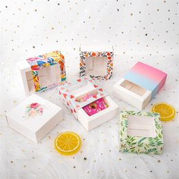 StoBag 5pcs/Lot Handmade Soap Packaging With Clear Transparent Window Mini Paper Box Storage Favor Baby Shower Gift Decoration