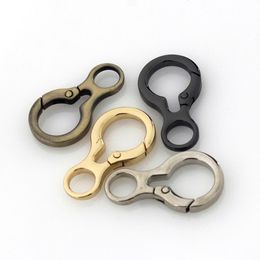 1pcs Metal New Style Ring Snap Hook Spring Gate Trigger Clasps Clips for DIY Leather Craft Belt Strap Webbing Keychain Hooks