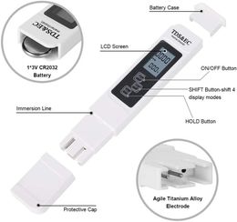 Digital Water Quality Tester TDS EC Range 0-9990 Multifunctional Temperature Meter for Water Purity TEMP PPM Tester