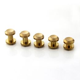 10pcs Solid Brass Concave Head Binding Chicago Screws Nail Rivets for Photo Album Leather Craft Studs Belt Wallet Fasteners