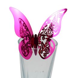 10pcs/Beautiful Butterfly Laser Cut Paper Place Card / Escort Card / Cup Card/ Wine Glass Card For Wedding Party Decoration