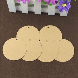 Round Paper Tags Brown Diameter 6cm Packing Label Circle Card DIY Handmade Paper Tags Price Label Hang Tags Labels 200Pcs/Lot