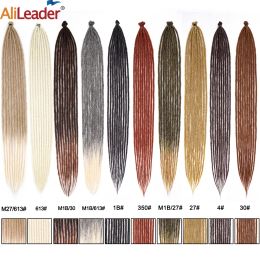 Alileader Long Dreadlocks Braids Blonde Black BUG Crochet Braiding Hair Extensions Synthetic Natural Soft Women's Braids
