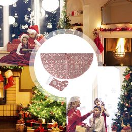 Christmas Tree Skirt Fashionable Embroidery Carpet Mat Christmas Tree Foot Cover Carpet & Stockings For Home Decoration