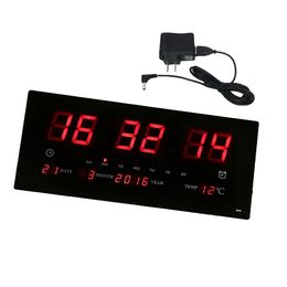 Large LED Digit Alarm Wall Clock 24H Display Time Backlight Office School Home Supplies - Night Mode Backlight, LED Screen US