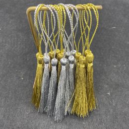 32PCs 13CM Gold/Silver Key Tassel Fringe Silk Thread Pendant Tassels Decorative For Jewelry DIY card Curtains Clothes Weding