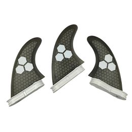 Surfing Double Tabs Fin 2 M/L Size Honeycomb Fibreglass Fin Grey Colour 3 piece per set Surfboards Fin Free Shipping