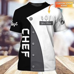 Personalised name Chef shirt Summer men t shirt Cook lovers gift 3D printed Unisex Tshirt Gift for chef Casual Cool T-shirt DW56