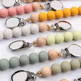 Pacifier Clips Chain Silicone Beads BPA Free DIY Dummy Holder Soother Baby Teething Toys Chew Gifts