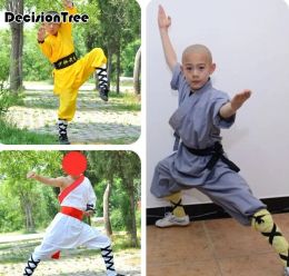 2023 kids men boys kick boxing uniforms shaolin martial arts sets chinese kungfu traditional wushu suits performance customes