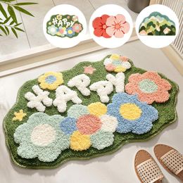 Carpets Absorbent Bathroom Bath Mat 3D Moss Leaf Anti-slip Rug Microfiber Kitchen Entrance Doormats Home Floormat Bathtub Carpet For Kid