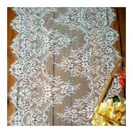 3 Meters price French Chantilly Lace Floral Embroidered Lace Trim With Scallop Eyelash lace