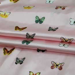 By Meter Soft Silky Satin Material Charmeuse Fabric Lining Scarf DIY Tissu Butterfly