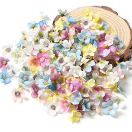 wholesale Tiny Blossoms Multicolor Daisy Flowers Head Mini Silk Artificial Flowers For Wedding Home Decor DIY Garland Headdress