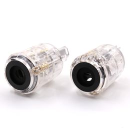 Hi-End Transparent Clear rhodium Plated Copper Male Mains AC Power Cord Inlet Power Plug Connector for Hifi Audio power cable