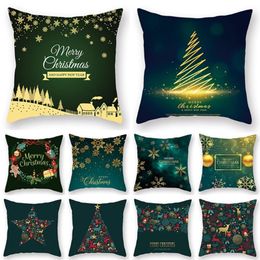 Taoup Green Christmas Pillowcase Merry Christmas Decoration for Home Xmas Ornaments Noel Pillow-case Natal 2018 Navidad New Year247u