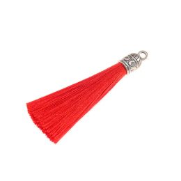 15Pcs/Pack 55mm Long Silk Tassel Brush With Metal Caps For Earrings Tassel Charms Pendant Fit DIY Jewellery Making Hat Material