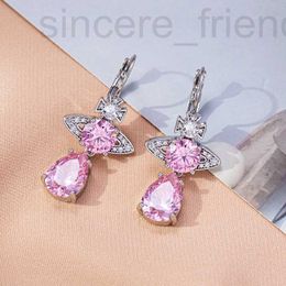 Stud designer New high-end Xijia pink zircon diamond earrings are niche EMQF