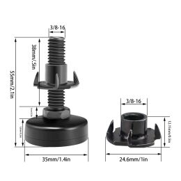Furniture Levellers Thread T-Nut Leg Leveller Adjustable Heavy Duty Furniture Levelling Feet For Tables Cabinets Chairs Workbench