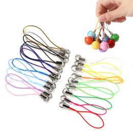20-100Pcs Polyester Single Ring Lanyard Christmas Bell Keychain Rope For Mobile Phone USB Flash Drive Charm Keyring Accessories