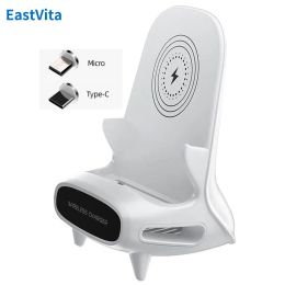 Chargers Wireless Phone Charger Station Multifunctional Portable Fast Charging Mini Chair Charger Holder For All 411 Inch Phones Tablet