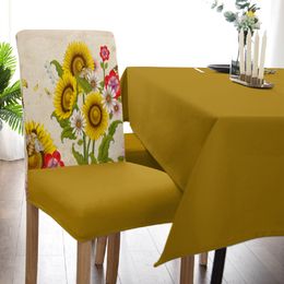 Bee Sunflower Vintage Chair Cover for Dining Room Decor Spandex Chair Covers for Wedding Party Decoration