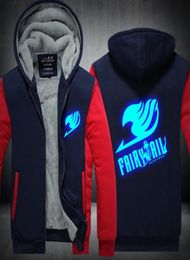 Fairy Tail Hoodie New Anime Coat Luminous Jacket Fashion Men Winter Zipper Hooded Sweatshirt USA size Plus size7740690