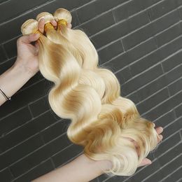 613 Blonde Body Wave Bundles Brazilian Weave Honey Colour 3 4 Bundles 100% 10A Remy Human Hair Double Drawn Weft Extensions
