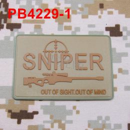 SNIPER OUT OF SIGHT.OUT OF MIND Morale Military Tactics 3D PVC Patch Badges